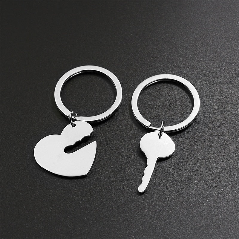 Key With Heart Key Chain Set  "YOU HOLD THE KEY TO MY HEART"