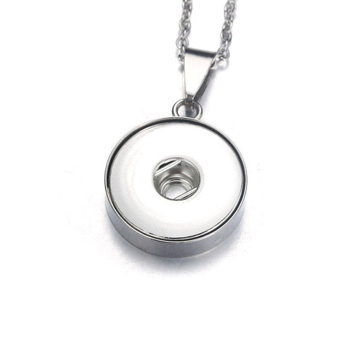 Plain Stainless Steel 2 Sizes Sandy Snap Interchangeable Charm Necklace