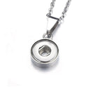 Plain Stainless Steel 2 Sizes Sandy Snap Interchangeable Charm Necklace