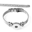 Stainless Steel Rhinestone Heart Sandy Snap Interchangeable Charm Bracelet
