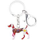 Enamel Alloy Multi-Colored Whippet Dog Keychain / Handbag Charm