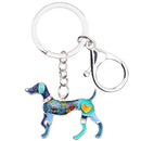 Enamel Alloy Multi-Colored Whippet Dog Keychain / Handbag Charm