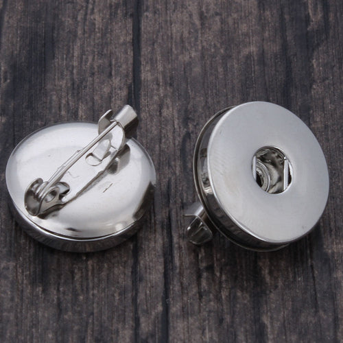 Silver Pin / Brooch Sandy Snap Interchangeable Charm Jewelry