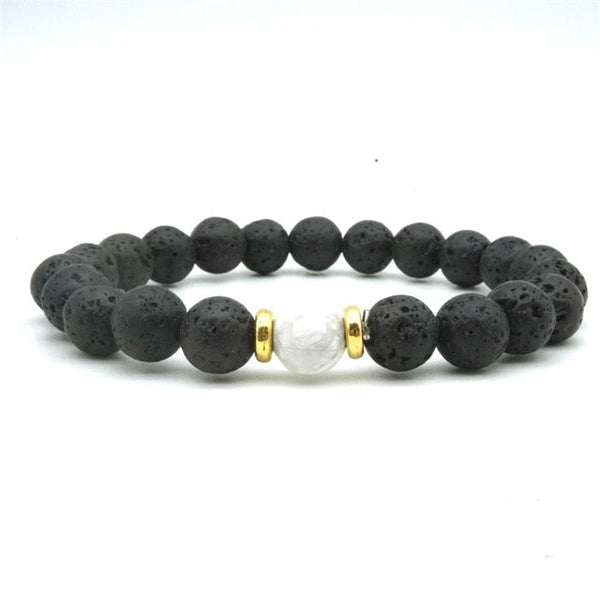 Aromatherapy Howlite Bead 8MM Black Lava Stone Essential Oil Diffuser Bracelet