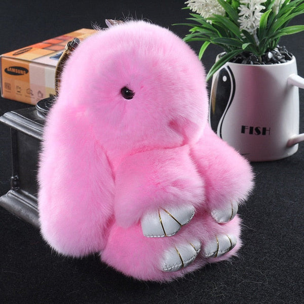 Fur Bunny Key Chain / Purse Puff