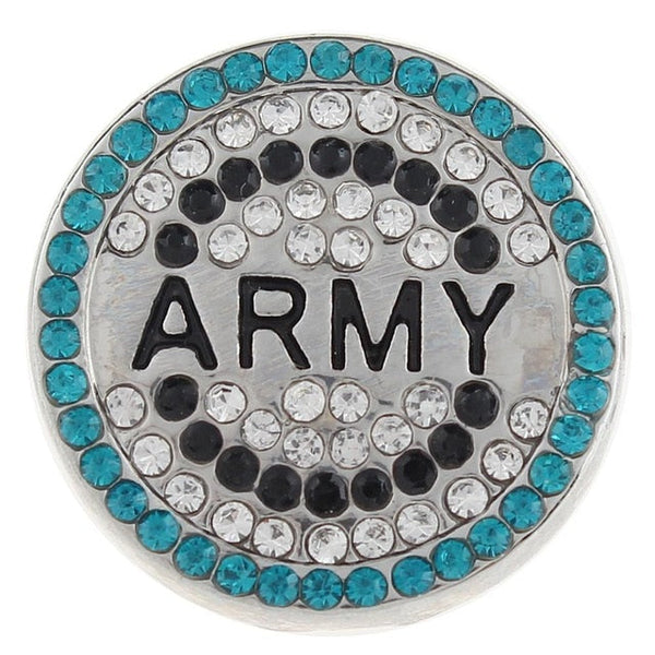 Armed Forces, Army, Navy, Air Force, Marines Bling Sandy Snap Interchangeable Charm