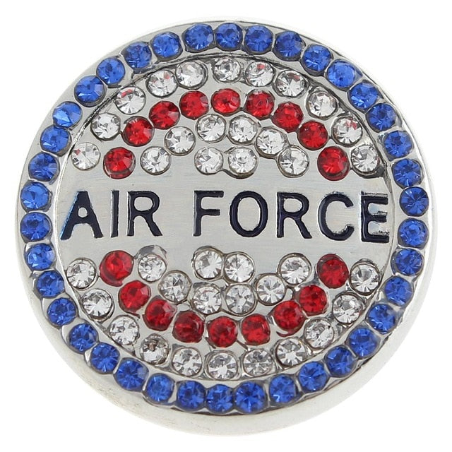 Armed Forces, Army, Navy, Air Force, Marines Bling Sandy Snap Interchangeable Charm