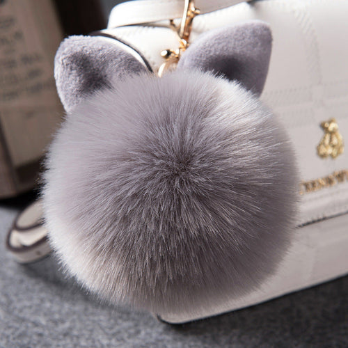 Fur Kitty Pom Pom Key Chain / Purse Puff