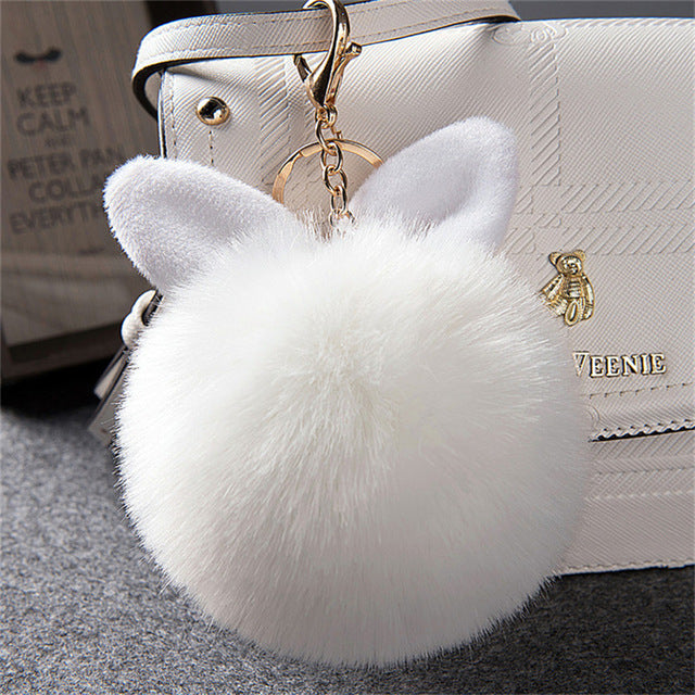 Fur Kitty Pom Pom Key Chain / Purse Puff