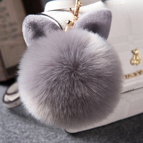 Fur Kitty Pom Pom Key Chain / Purse Puff