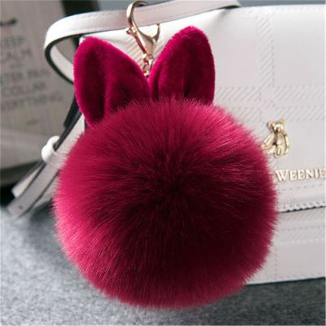 Fur Kitty Pom Pom Key Chain / Purse Puff