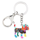 Enamel Alloy Multi-Colored Beagle Dog Key Chain / Handbag Charm