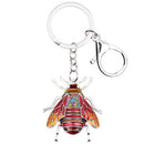 Enamel Alloy Multi-Colored Honeybee Key Chain / Handbag Charm