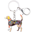 Enamel Alloy Multi-Colored Retriever Dog Key Chain / Handbag Charm