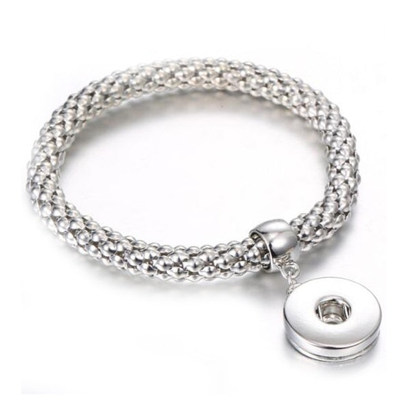 Braided Metal Sandy Snap Interchangeable Charm Bracelet