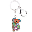 Enamel Alloy Multi-Colored Koala Bear Key Chain / Handbag Charm