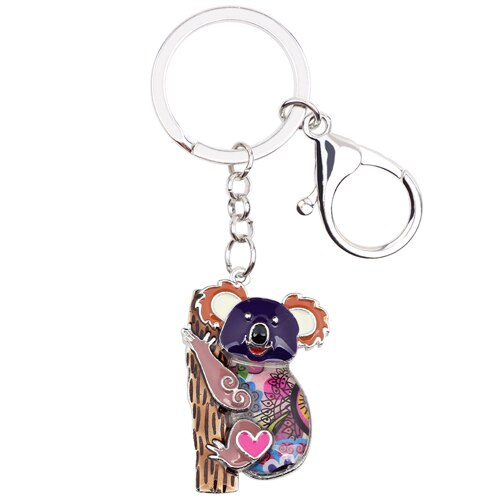 Enamel Alloy Multi-Colored Koala Bear Key Chain / Handbag Charm