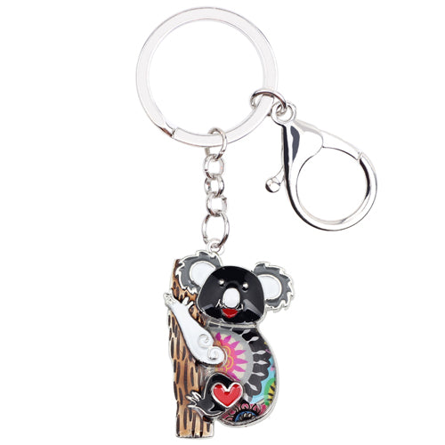 Enamel Alloy Multi-Colored Koala Bear Key Chain / Handbag Charm