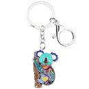 Enamel Alloy Multi-Colored Koala Bear Key Chain / Handbag Charm