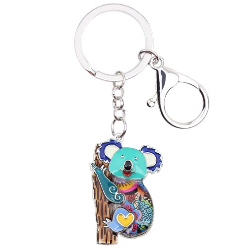Enamel Alloy Multi-Colored Koala Bear Key Chain / Handbag Charm