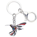 Enamel Alloy Multi-Colored Hummingbird Bird Key Chain / Handbag Charm