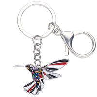 Enamel Alloy Multi-Colored Hummingbird Bird Key Chain / Handbag Charm