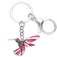 Enamel Alloy Multi-Colored Hummingbird Bird Key Chain / Handbag Charm