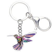Enamel Alloy Multi-Colored Hummingbird Bird Key Chain / Handbag Charm