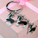 Enamel Alloy Multi-Colored Chihuahua Dog Key Chain / Handbag Charm