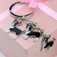 Enamel Alloy Multi-Colored Chihuahua Dog Key Chain / Handbag Charm