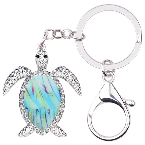 Enamel Alloy Multi-Colored Sea Turtle Key Chain / Handbag Charm
