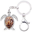 Enamel Alloy Multi-Colored Sea Turtle Key Chain / Handbag Charm