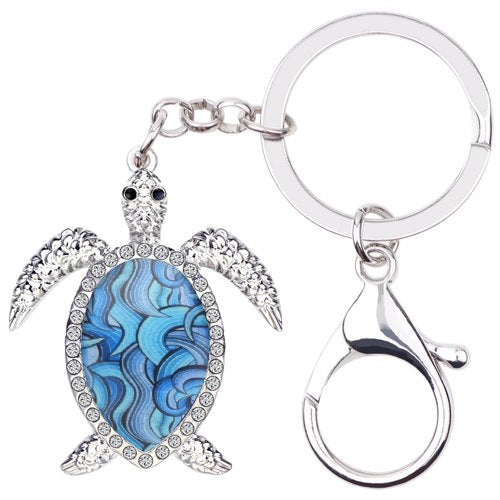 Enamel Alloy Multi-Colored Sea Turtle Key Chain / Handbag Charm