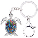 Enamel Alloy Multi-Colored Sea Turtle Key Chain / Handbag Charm