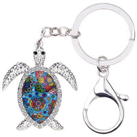 Enamel Alloy Multi-Colored Sea Turtle Key Chain / Handbag Charm