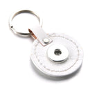 Round PU Leather Sandy Snap Interchangeable Charm Keychain
