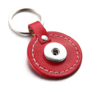 Round PU Leather Sandy Snap Interchangeable Charm Keychain