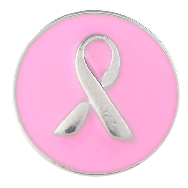 Pink Ribbon Breast Cancer Awareness Sandy Snap Interchangeable Charm