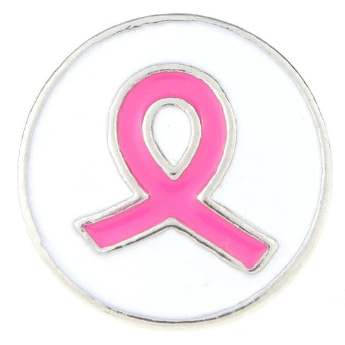 Pink Ribbon Breast Cancer Awareness Sandy Snap Interchangeable Charm