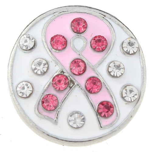 Pink Ribbon Breast Cancer Awareness Sandy Snap Interchangeable Charm