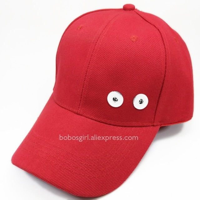 Multicolor Sandy Snap Interchangeable Charm Baseball Caps