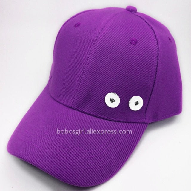 Multicolor Sandy Snap Interchangeable Charm Baseball Caps