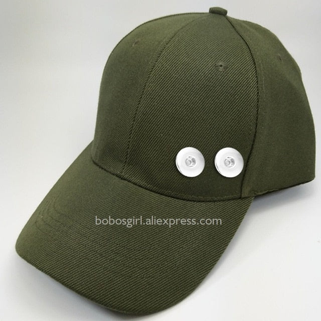 Multicolor Sandy Snap Interchangeable Charm Baseball Caps