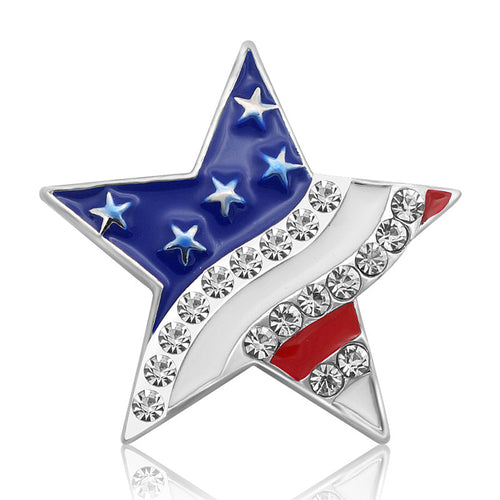 Patriotic USA Flag Star Sandy Snap Interchangeable Charm