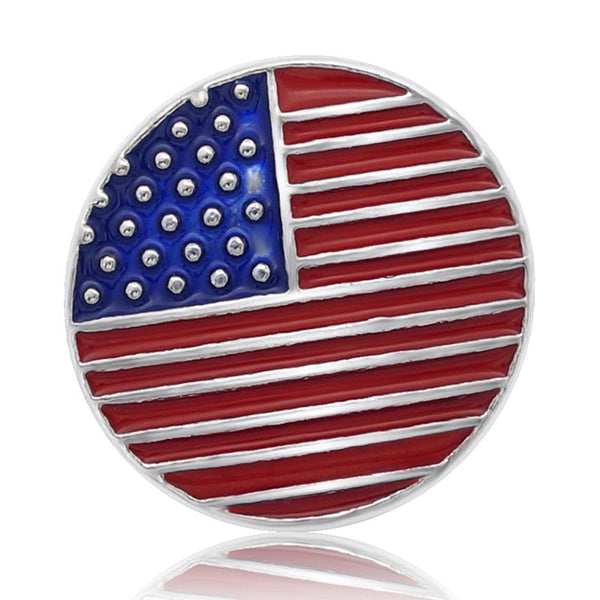 Patriotic USA Flag Enamel Sandy Snap Interchangeable Charm