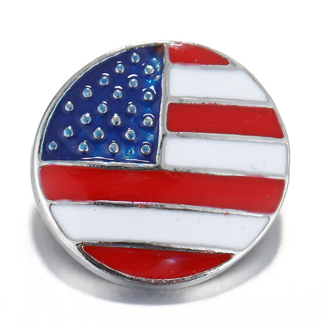 Patriotic Enamel USA Flag Sandy Snap Buttons