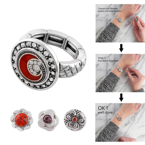 Sandy Snap Interchangeable Charm Ring