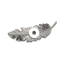 Silver Feather Sandy Snap Interchangeable Charm Hair Clip/Barrette