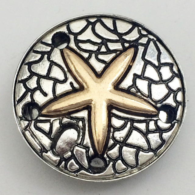 Metal Starfish Sandy Snap Interchangeable Charm