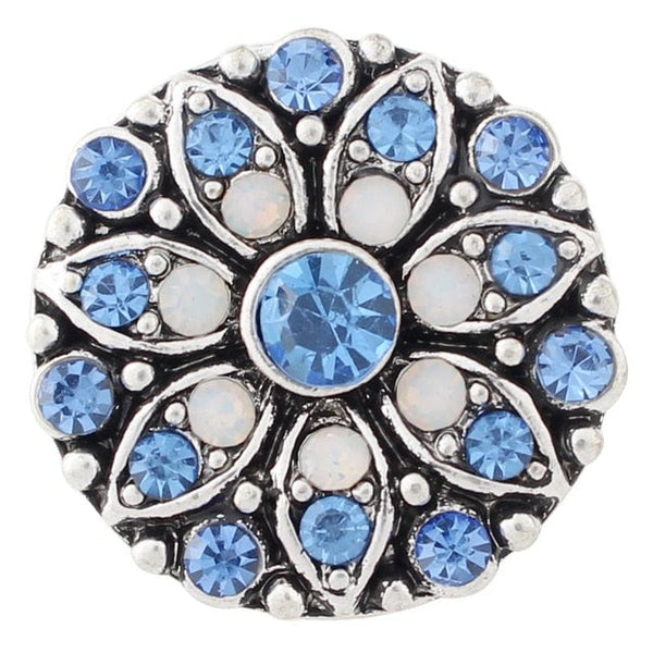 Blue and Black Crystal Sandy Snap Interchangeable Charm